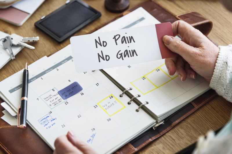 Investing - No Pain No Gain Concept