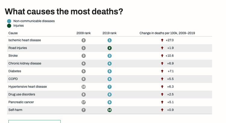 What casues the most deaths in the UAE?